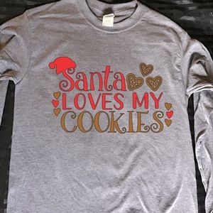 Handcrafted vinyl print graphic Christmas tee